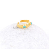 Arizona Turquoise Ring - Sterling Silver - Rose Gold Plated - Textured Ring - Designer Jewelry - Jewelry For Loved One - Gift For Graduation